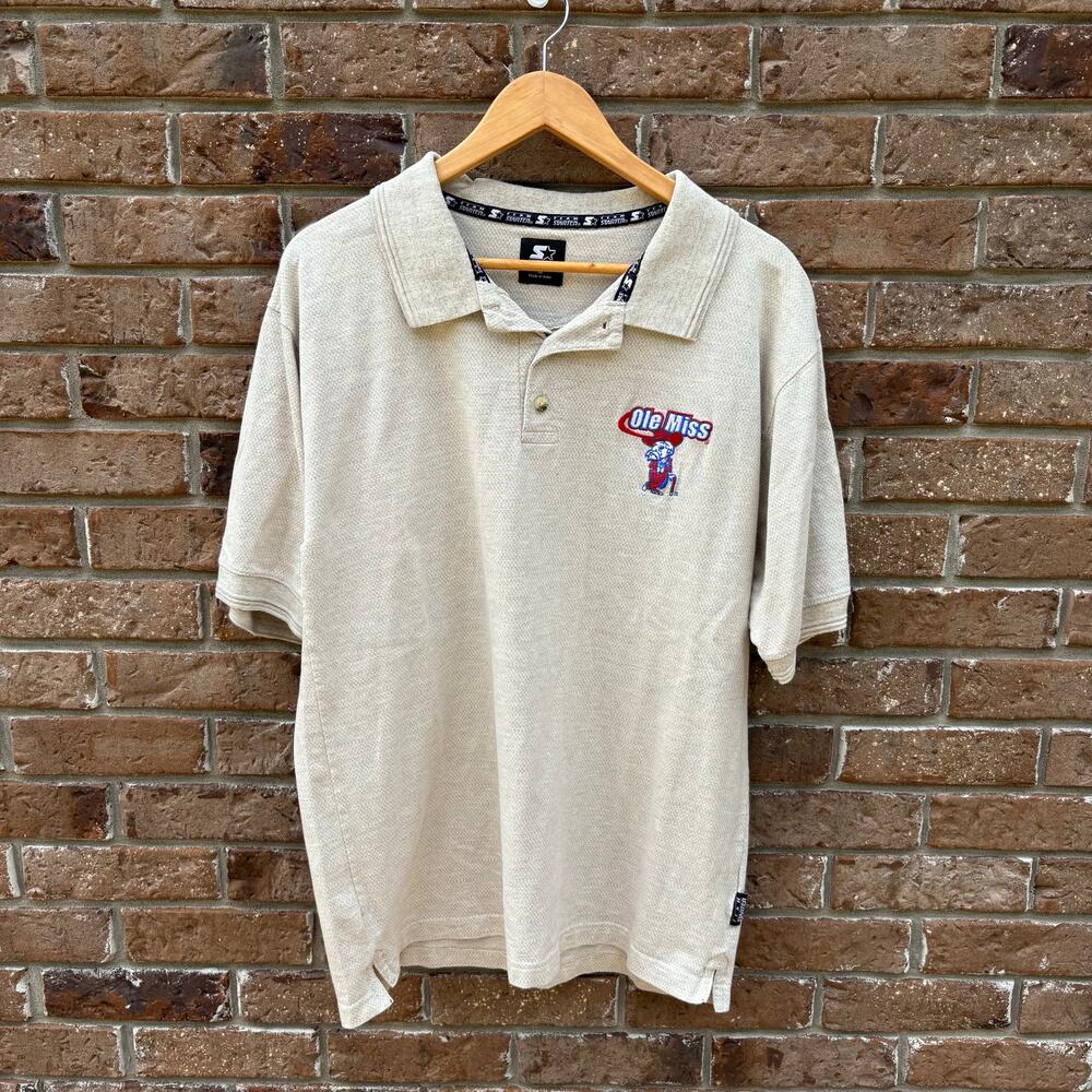 Rare Vintage‎ 90s Starter Ole Miss Rebels Polo Shirt